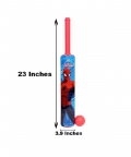 Plastic Cricket Set- Four Wicket, Ball & Bat-Spiderman