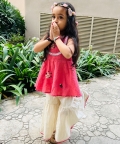 Cotton Embroidered Kurti With Suit Set For Baby Girl