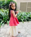 Cotton Embroidered Kurti With Suit Set For Baby Girl
