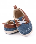 Blue Brown Slip On Shoes