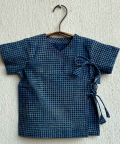 Whitewater Kids Unisex Organic Indigo Check Angarakha Indigo Raidana Pants
