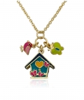 Birdhouse & Flower Chain Necklace