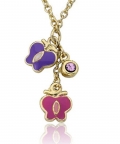 Butterflies & Pink Crystal Necklace