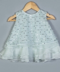 Powder Blue Organza Frill Lehenga Set