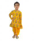 Signature Style With Haldi 3 Gulab Crepe Tunic With Dhoti