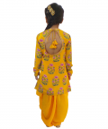 Haldi Gulab Printed Crepe Kurta Paired With Patiala Salwar