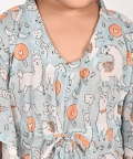 No Drama Llama Blue Kaftans For Girls