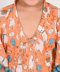 No Drama Llama Orange Kaftans For Girls