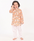 No Drama Llama Unisex Orange Kurta