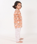 No Drama Llama Unisex Orange Kurta