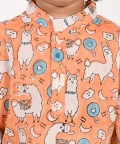 No Drama Llama Unisex Orange Kurta