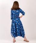 Midnight Blue Dhoti Jumpsuit Kids