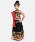 Dandiya border Plain Cotton Chaniya Choli -Black