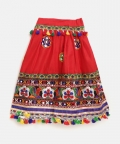 Mirror Work Chaniya Choli -Red