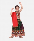Bandhani halter neck Chaniya Choli -Green