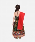 Bandhani halter neck Chaniya Choli -Green