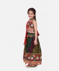 Bandhani halter neck Chaniya Choli -Green