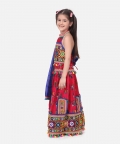 Halter Neck Dandiya Print Chaniya Choli-Pink