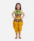 Halter Neck Choli With Dhoti-Yellow