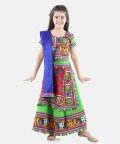 Double Panel Cotton Chaniya Choli-Green
