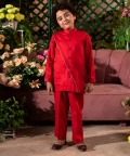 Farnbag-Red Long Shirt & Trouser Set 