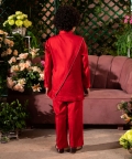 Farnbag-Red Long Shirt & Trouser Set 
