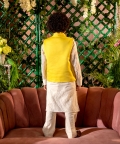Zer-Embroidered Vegan Silk Yellow Nehru Jacket