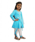 Ocean Blue Peplum With Dhoti Pants