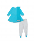 Ocean Blue Peplum With Dhoti Pants