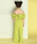 Off Shoulder Half Sleeve Solid Full Length Jumpsuit