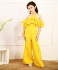 Off Shoulder Half Sleeve Solid Full Length Jumpsuit