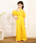 Off Shoulder Half Sleeve Solid Full Length Jumpsuit