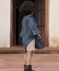 Mysa Beige Linen Shorts