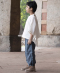 Kairos White Linen Top With Kantha Hand-Embroidery
