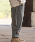 Candeo Basil-Green Linen Harem Pants.
