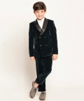 One Friday Kids Boys Green Velvet 2 Piece Suit For Kids Boys