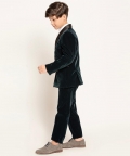 One Friday Kids Boys Green Velvet 2 Piece Suit For Kids Boys