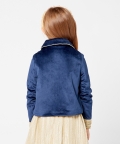 One Friday Navy Blue Princess Print Jacket For Kids Girls