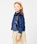 One Friday Navy Blue Princess Print Jacket For Kids Girls
