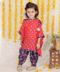 One Shoulder Top With Sequins Embroidered Cape And Patola