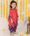 One Shoulder Top With Sequins Embroidered Cape And Patola