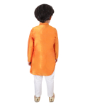 Orange Cowl Kurta With Car Buttons