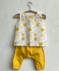 Whitewater Kids Unisex Organic Patang Jhabla With Yellow Pants
