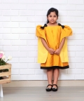 Mustard Yellow Bowie Dress With Stylish Sleeves