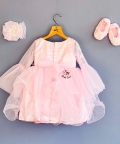 Pink Pearl Lacy Frilled Dress