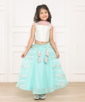 Kiddie Corsetstyle Aqua Ghagra Choli