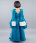 Teal  Ghaghra Choli With Frilled Skirt