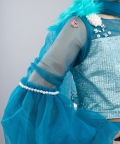 Teal  Ghaghra Choli With Frilled Skirt