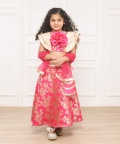 Lullaby Lane Pink Brocade Lehenga