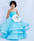 Aqua Blue Off Shoulder Gown